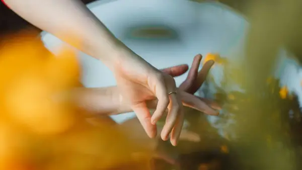 persons hand on glass