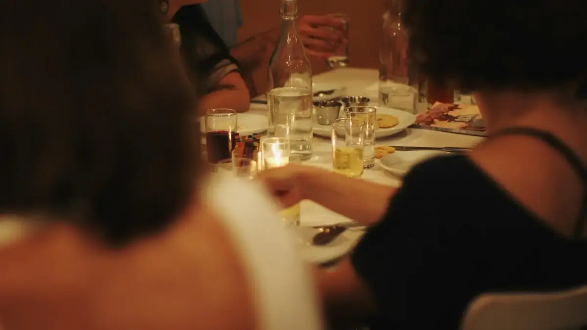 people eating at table