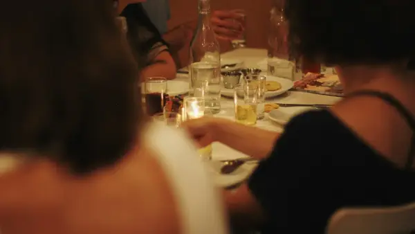 people eating at table