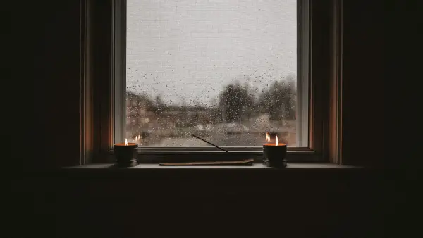 white wooden framed glass window