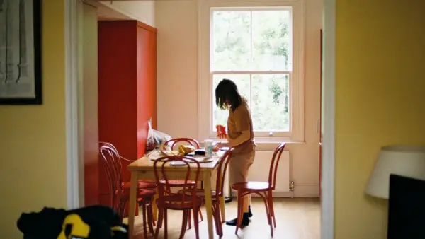 a person standing in a room