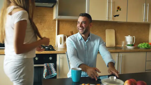 Man and woman in a kitchen