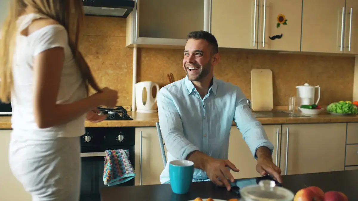 Man and woman in a kitchen