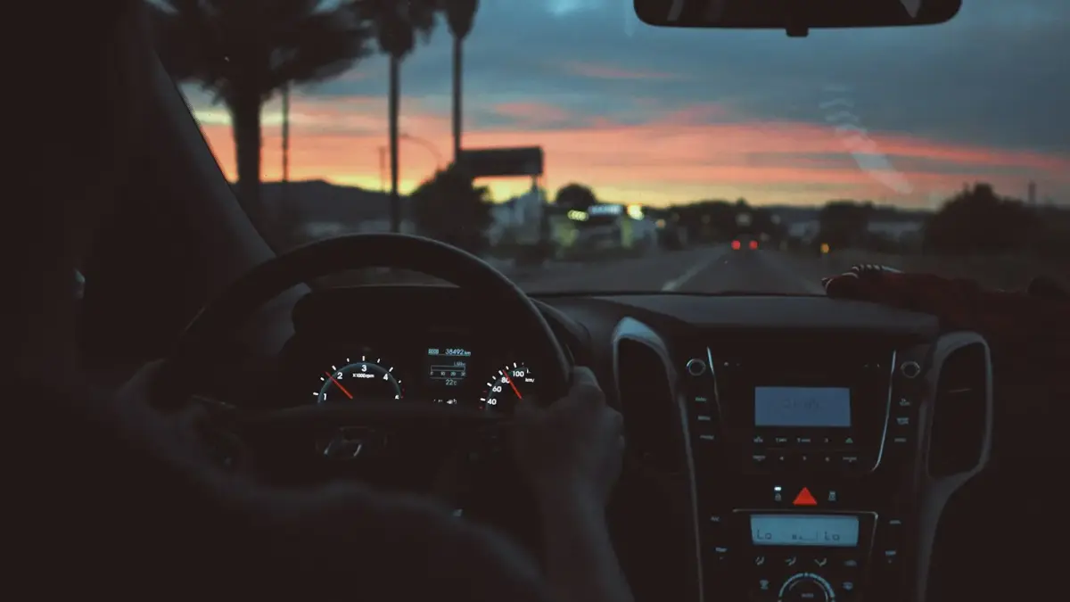 person driving car