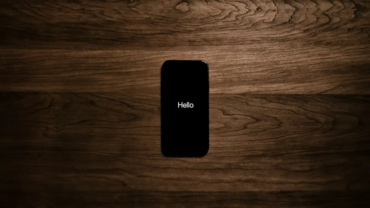 iPhone on wooden surface