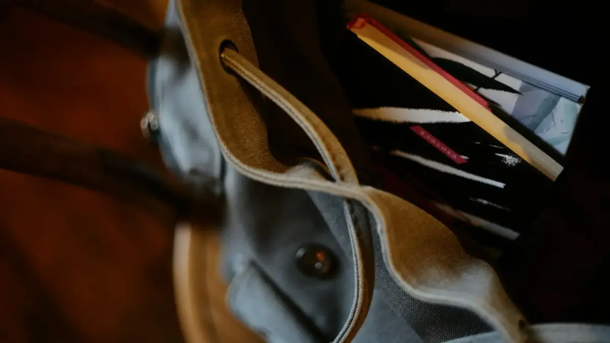 A purse with a bunch of books inside of it