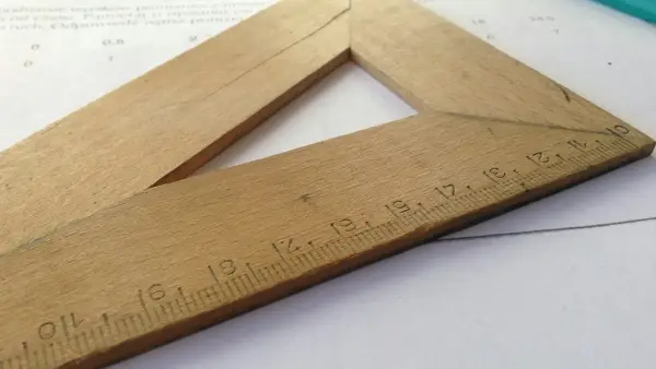 brown wooden triangle ruler